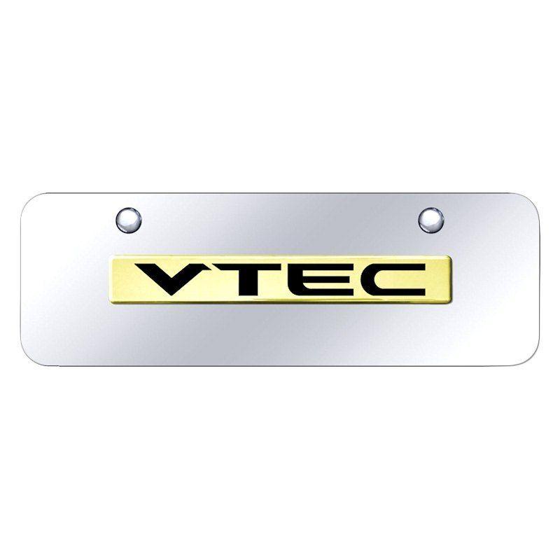 Vtec Logo - Autogold® - Chrome License Plate with 3D VTEC Logo