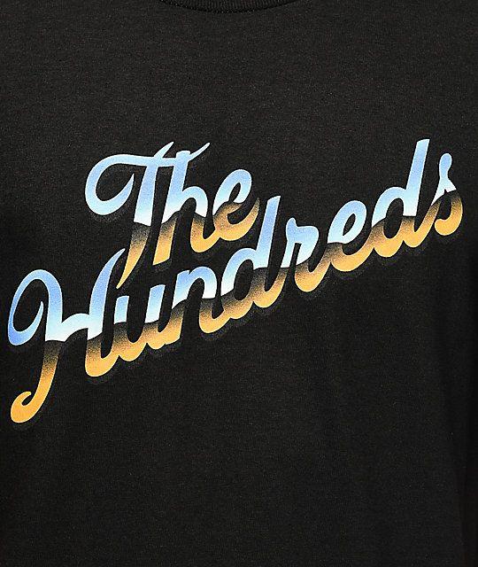 The Hundreds Logo - The Hundreds Chrome Slant Black T-Shirt | Zumiez