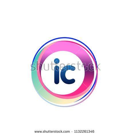 IC Logo - Letter IC logo with colorful circle, letter combination logo design