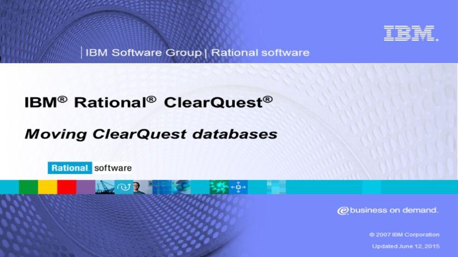 ClearQuest Logo - Moving ClearQuest databases - IBM MediaCenter