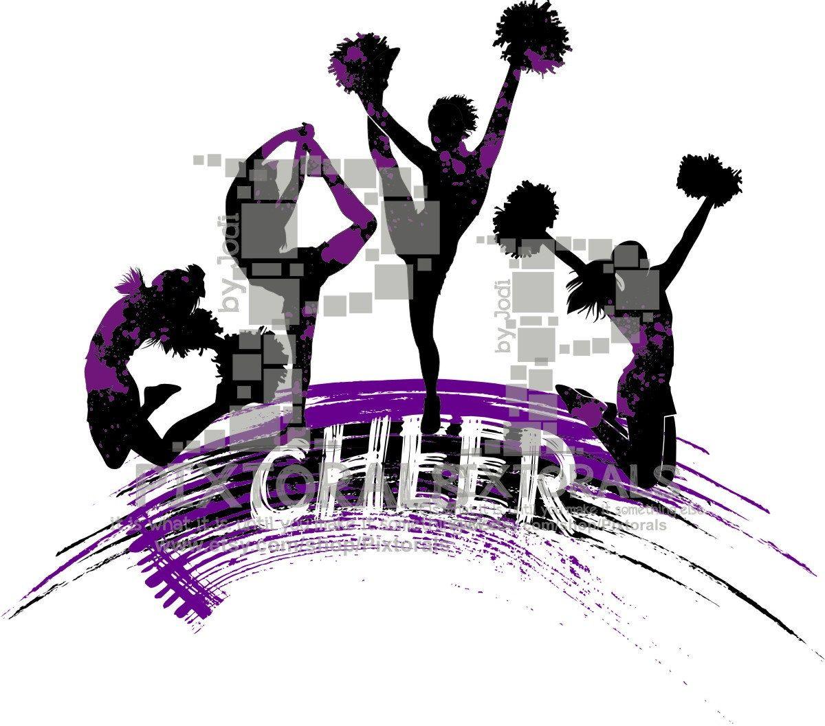 Cheerleading Logo - 4 Cheerleaders Logo. Line Art, EPS file, Vector and jpeg, png, pdf,  Cheerleading Clipart, Cheer Vector