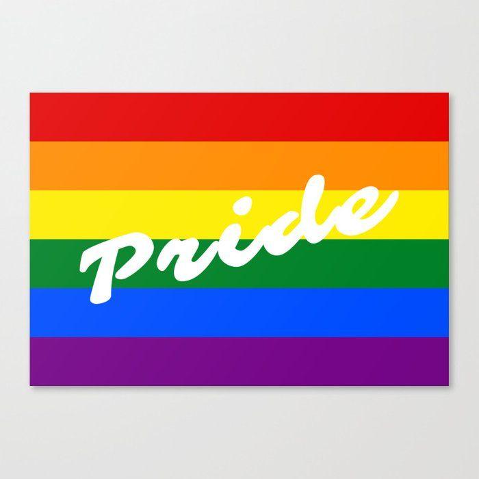 Pride Logo - Pride Script Typography Logo LGBT Gay Pride Rainbow Flag Canvas Print by  lgbtlove