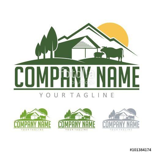 Farming Logo - Farming Logo Farm With View Mountain Design Logo Vector