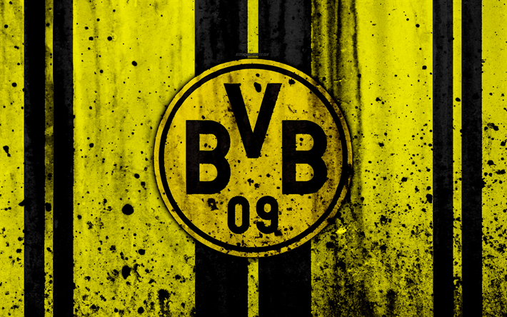 Dortmund Logo - Download wallpaper FC Borussia Dortmund, 4k, logo, Bundesliga