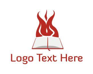 Journalist Logo - Book & Fire Logo