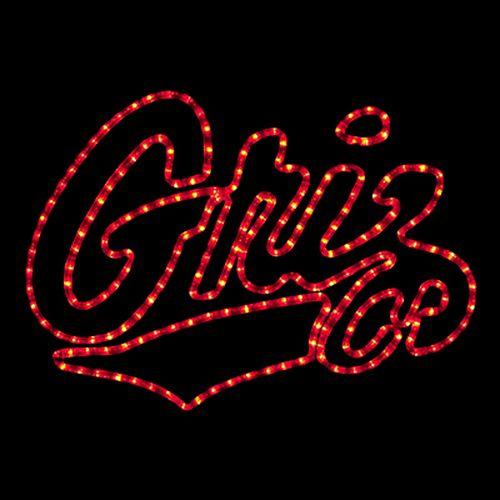Griz Logo - 24 Inch Red LED Rope Light University of Montana Griz Logo Motif