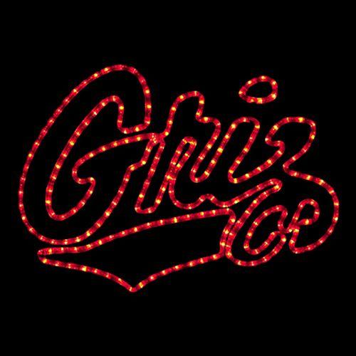 Griz Logo - Inch Red LED Rope Light University of Montana Griz Logo Motif