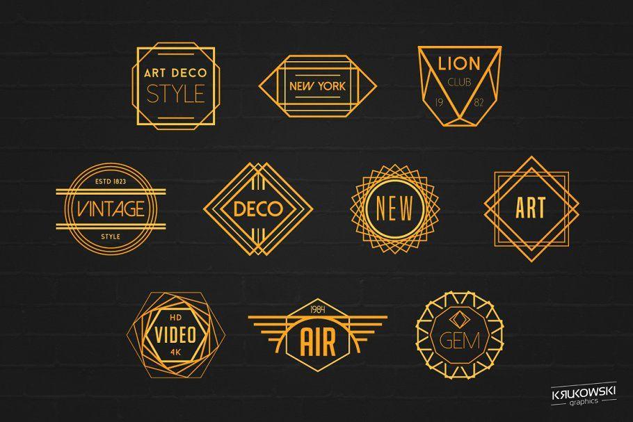 Deco Logo - Art Deco Badges Logos