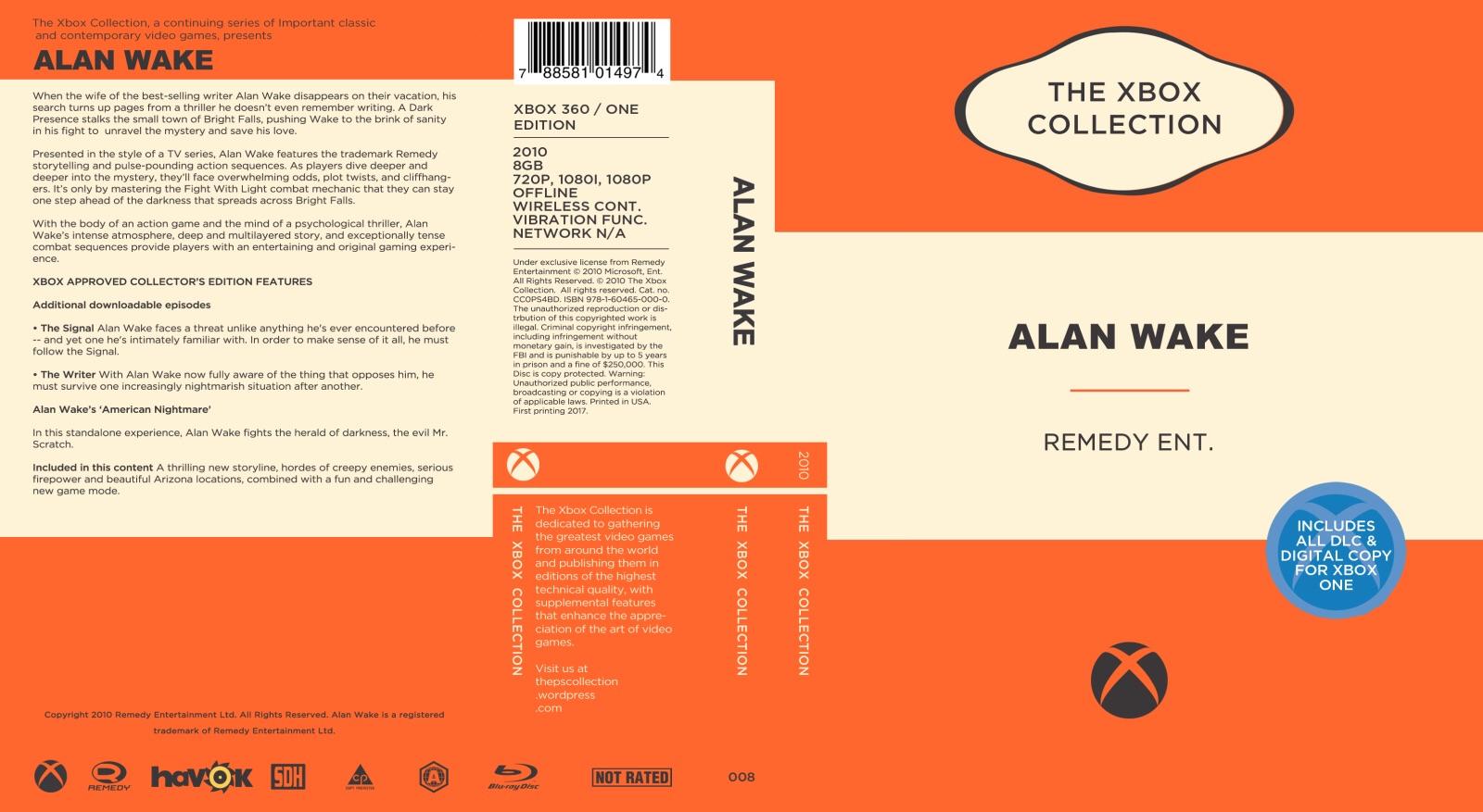 XB360 Logo - XB360 XB1 Alan Wake Criterion Penguin Books Theme, Inc DLC