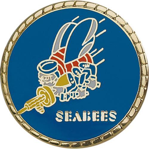 Seabee Logo - Seabee Logo With Gold Border 7 8 Lapel Pin