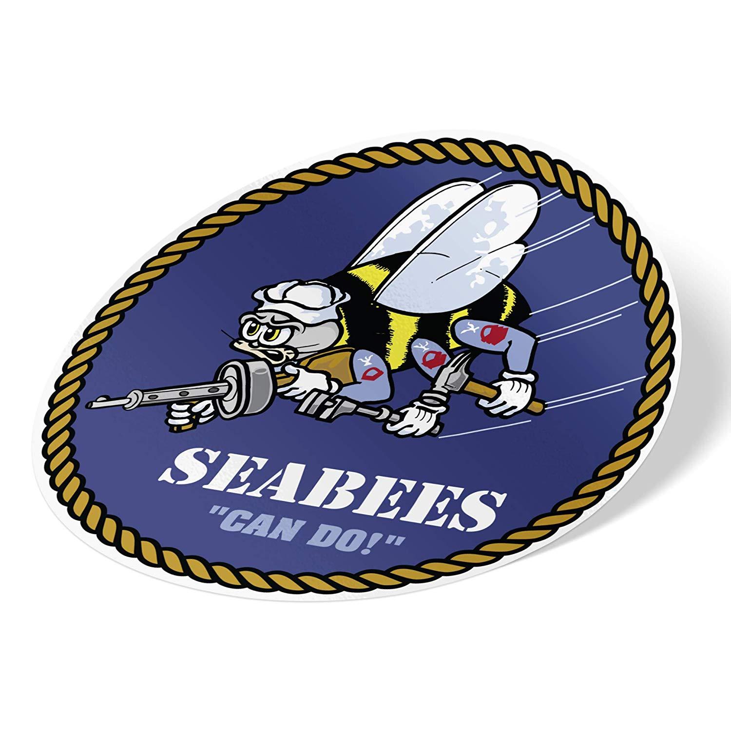 Seabee Logo - US Navy Emblem Logo Sticker Seabees Construction Battalions Vinyl Decal  Laptop Water Bottle Car Scrapbook Officially Licensed United States - Seabee