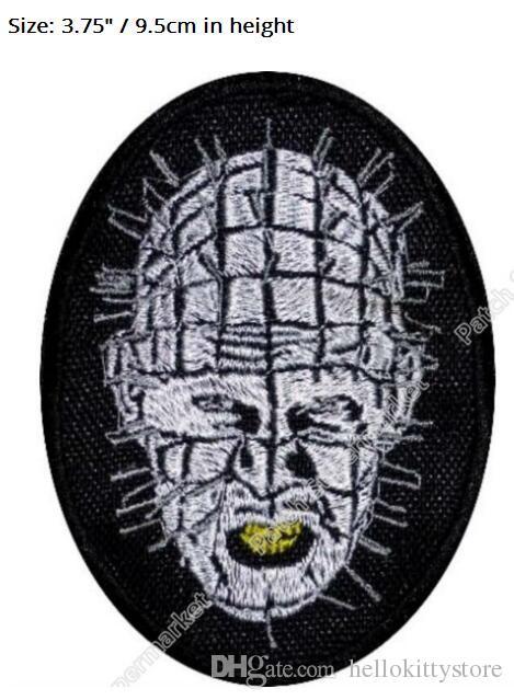 Hellraiser Logo - 3.75 Hellraiser Pinhead Embroidered Patch cloth Horror Movie Series Lead  Cenobite TV Movie iron on patch applique badge emblem