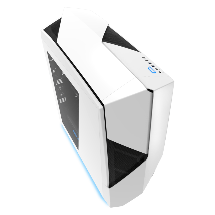 Noctis Logo - NZXT Noctis 450 White and Blue Gaming Case