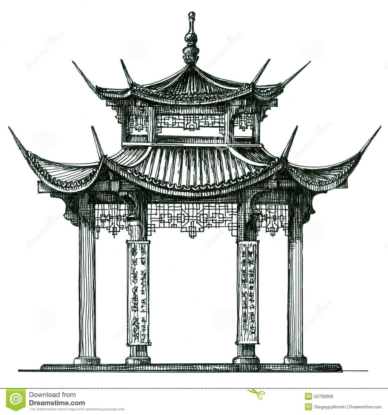 Pagoda Logo - chinese temple drawing - Google Search | Copic markers | Temple ...