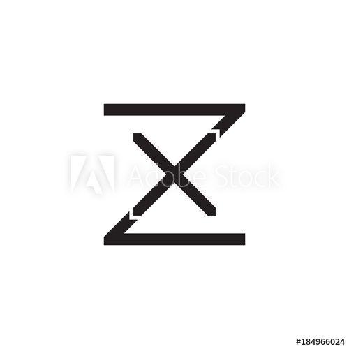 Xz Logo - Initial letter Z and X, ZX, XZ, overlapping X inside Z, line art