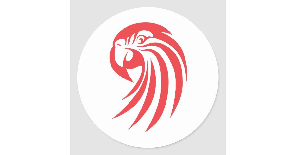 Macaw Logo - Custom Red Macaw Logo Classic Round Sticker