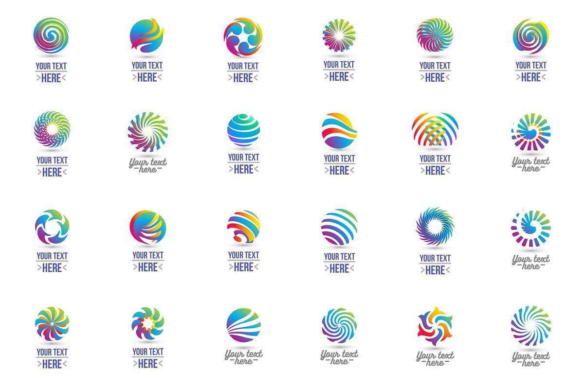 Spiril Logo - 24 Abstract colorful sphere circle and spiral logo