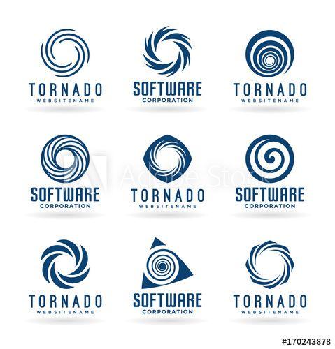 Spiril Logo - Abstract tornado symbols and spiral logo design elements this