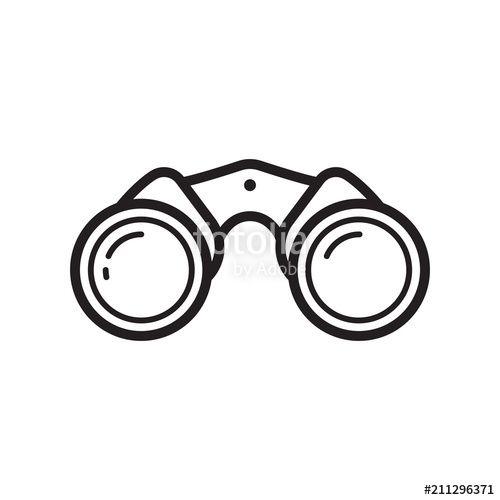 Binoculars Logo - Outline binoculars logo or logotype template in line art. Simple ...