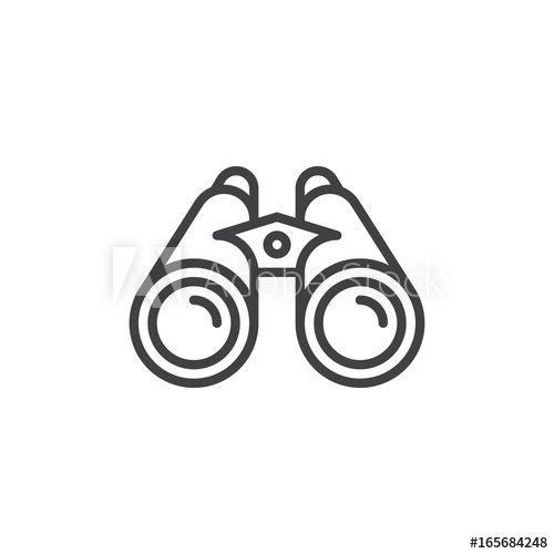 Binoculars Logo - Binoculars line icon, outline vector sign, linear style pictogram