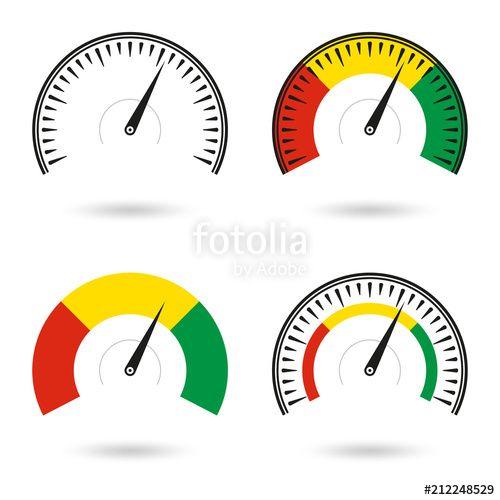 Gauge Logo - Speedometer icon set. Gauge and rpm meter logo. Vector illustration