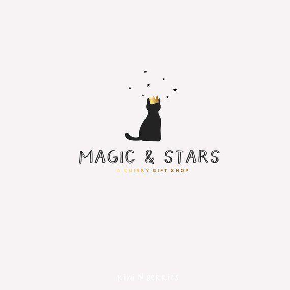 Quirky Logo - Black and gold logo with crown logo silhouette logo