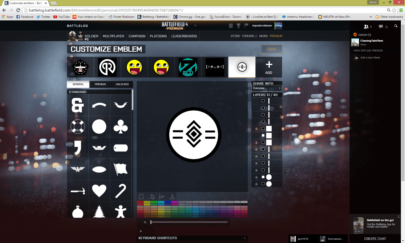 Madeon Logo - Recreated The Porter Madeon Logo In The Battlefield 4 Emblem Editor