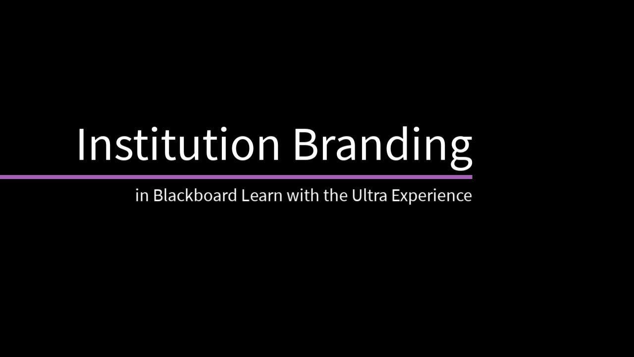 Blackboard Logo - Institution Branding