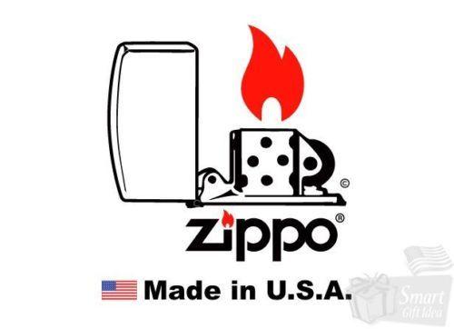 Red Flame Logo - ZIPPO RED FLAME Logo, Emblem, Satin Chrome, Windproof Lighter