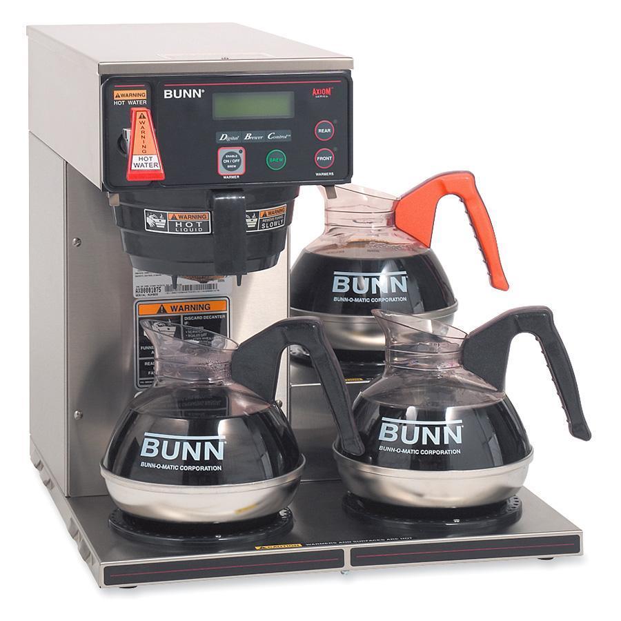 Bunn-O-Matic Logo - BUNN 12 Cup Digital 3 Warmer Commercial Brewer W.56 Gal Cup(s) Serve Steel, Black, Steel