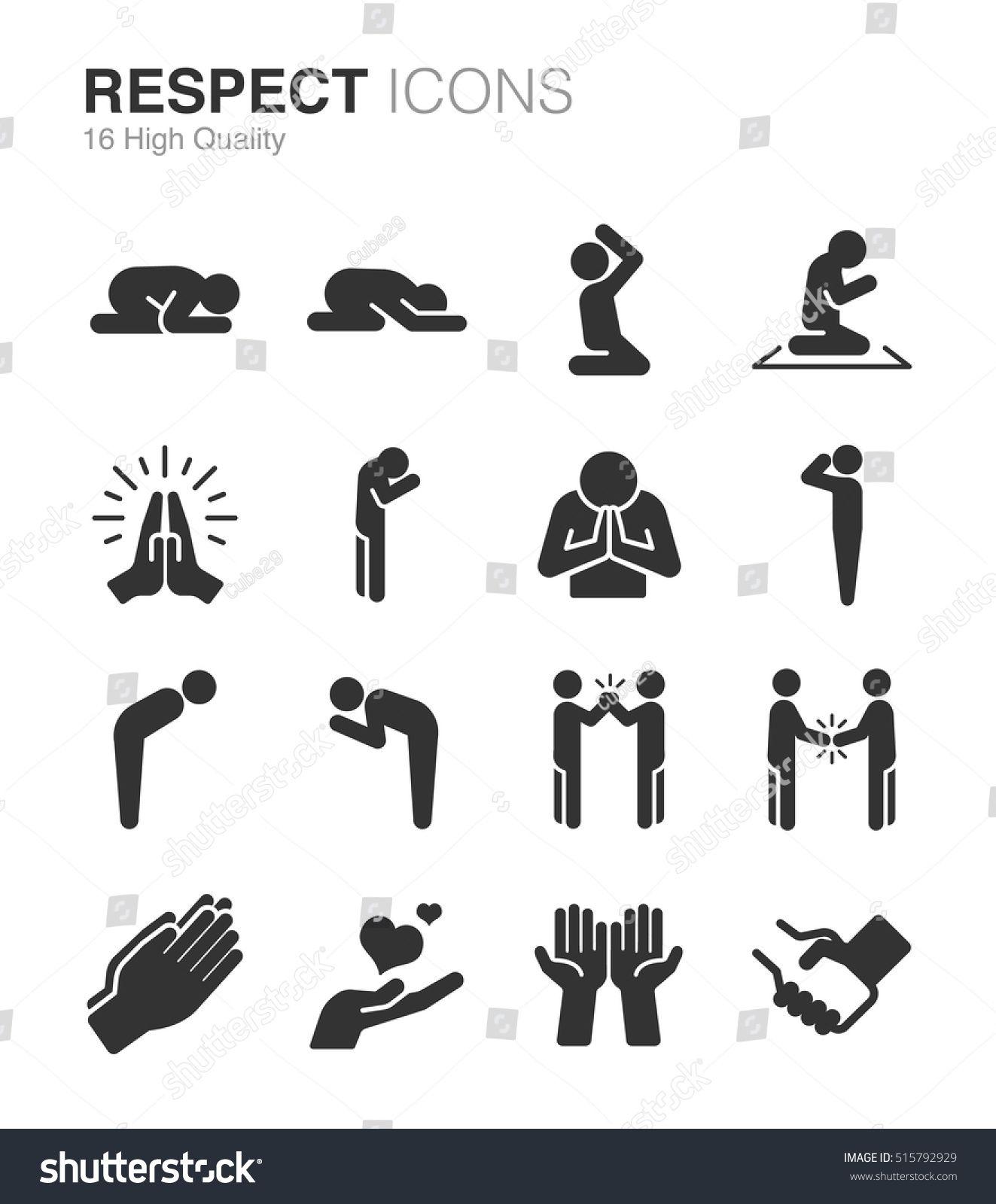Prayer Logo - Respect, reverence and veneration icons. Included the icons as pray