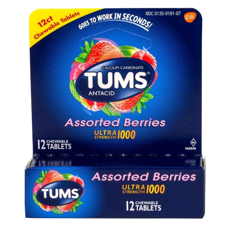 TUMS Logo - Tums Ultra Strength Assorted Berry Chewable Antacid Tablets, 12 Ct. Rolls