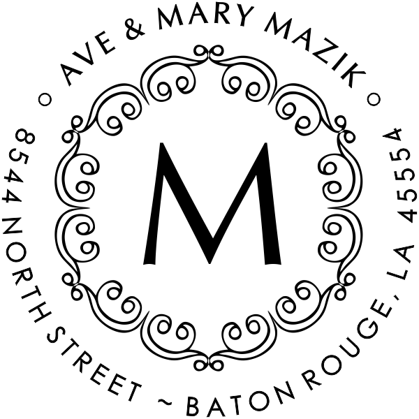 Mazik Logo - Mazik Monogram Round Address Stamp