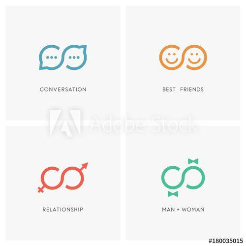 Relationship Logo - Infinity symbol and relationship logo set. Good conversation, best ...