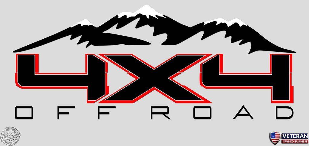4x4 Logo - SNOW CAPPED MOUNTAINS 3 color TRUCK BED SIDE DECAL FITS: CHEVY DODGE FORD NISSAN