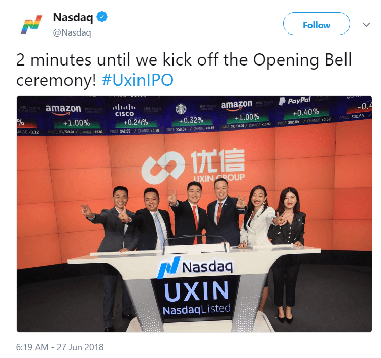 Uxin Logo - Uxin Stock Jumps More Than 7% on Day of Debut.com