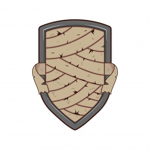 Mummy Logo - Mummy bandage metal shield badge logo template illustration Vector ...
