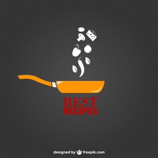 Recipe Logo - Best recipes logo with yellow pan Vector