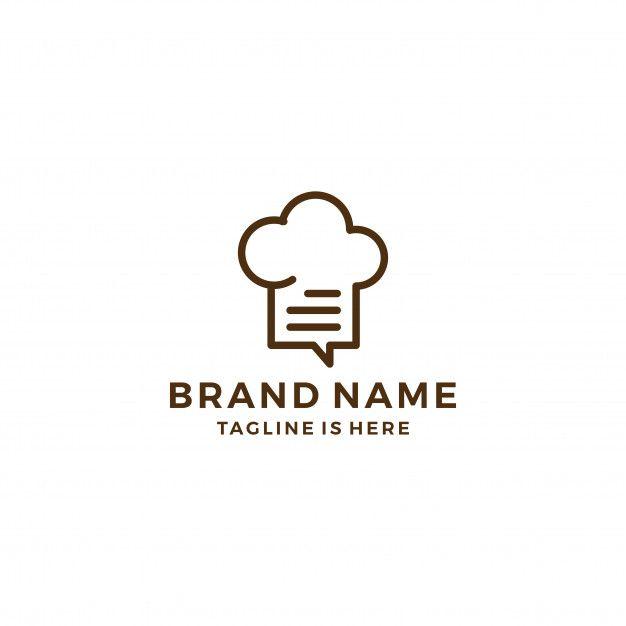 Recipe Logo - Outline hat chef chat recipe social talk bubble restaurant logo