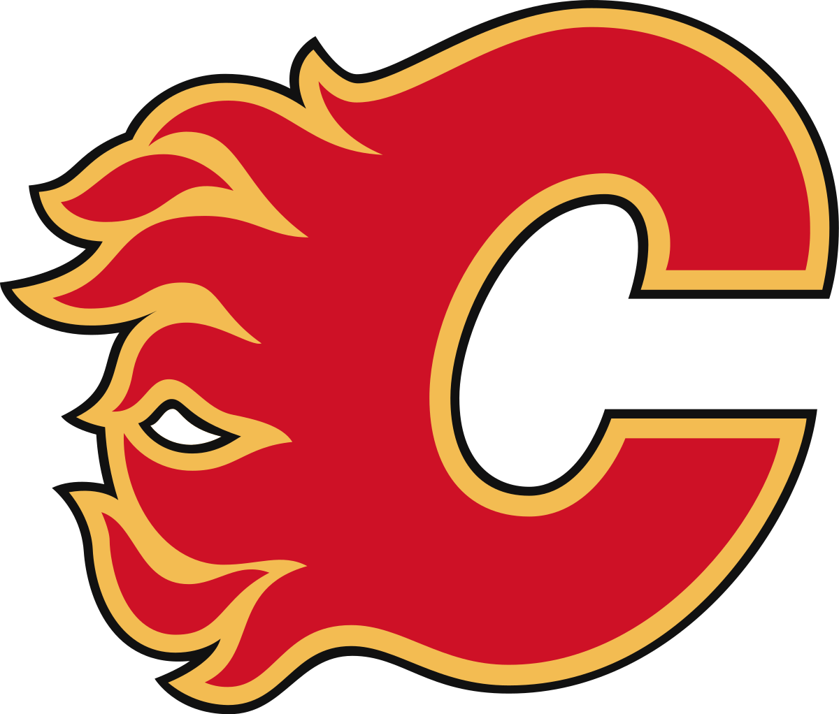 Red and White Flame Logo - Calgary Flames