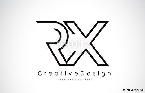 RX Logo - RX R X Letter Logo Design in Black Colors.
