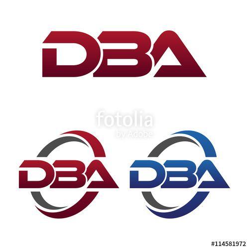 DBA Logo - Modern 3 Letters Initial logo Vector Swoosh Red Blue dba