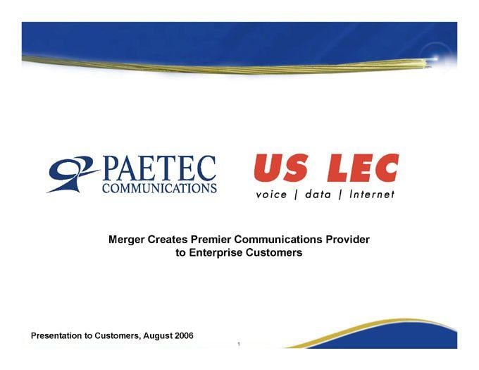 Paetec Logo - Form 425