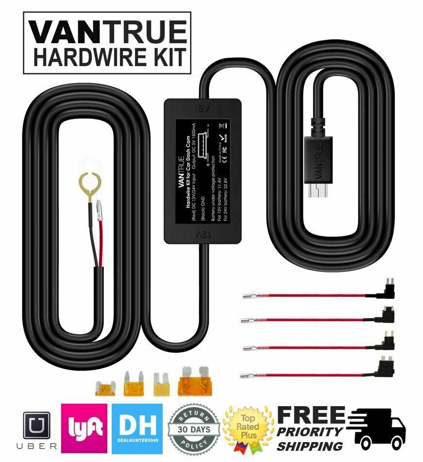 Hardwire Logo - Vantrue Dash Cam Hardwire Kit 13 Feet Mini USB Hard Wire 12v-24v to 5v Car  Cable