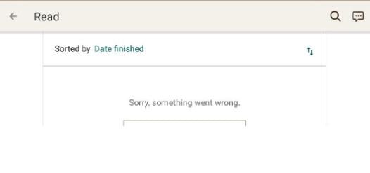 Goodreads.com Logo - Why Error Message When Sort Read Books by Date Finished in Android App?