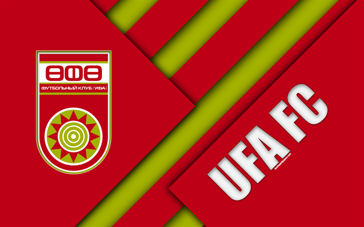 UFA Logo - Download wallpaper Ufa FC, 4k, material design, red green