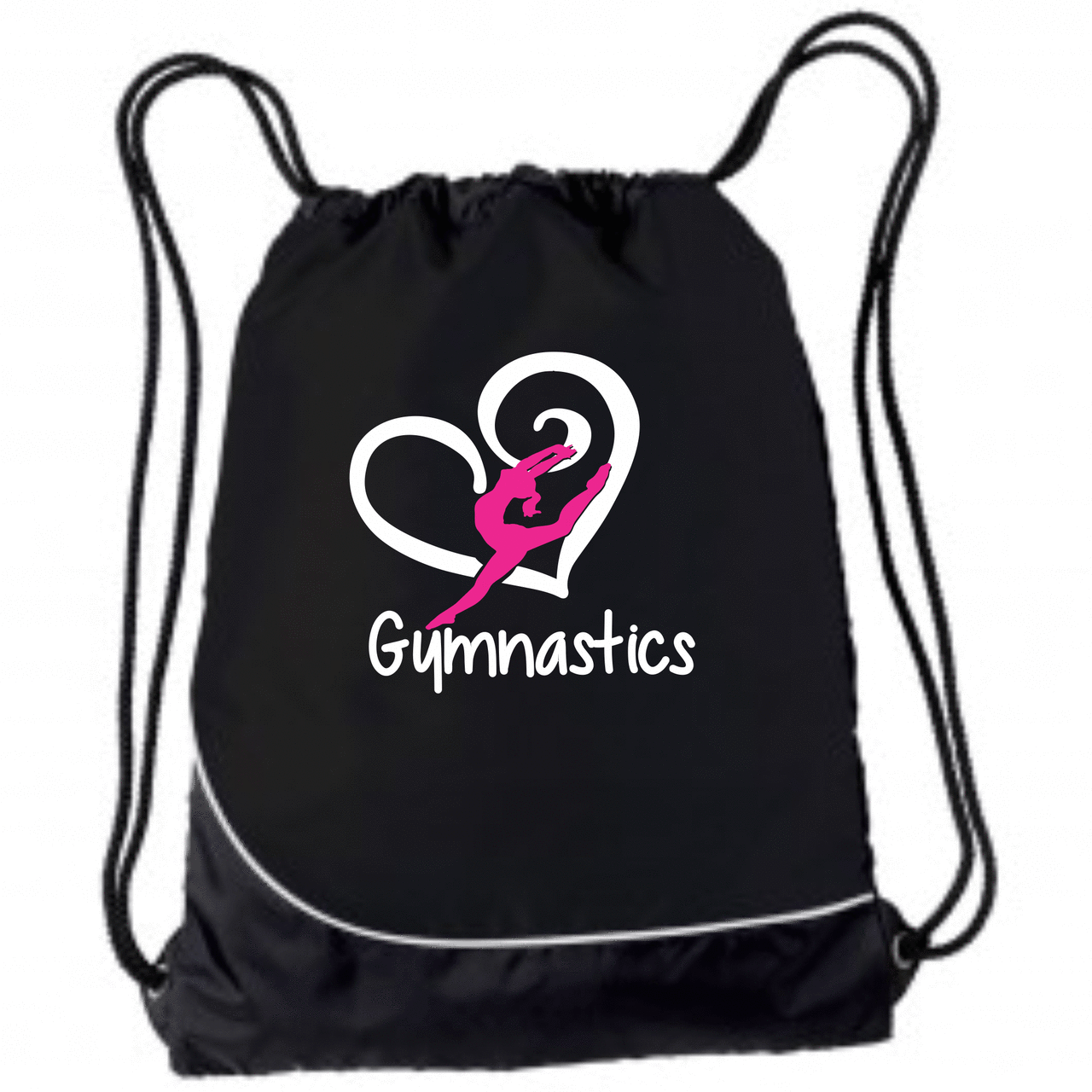 Drawstring Logo - Drawstring Bag with Embroidered Gymnastics Logo