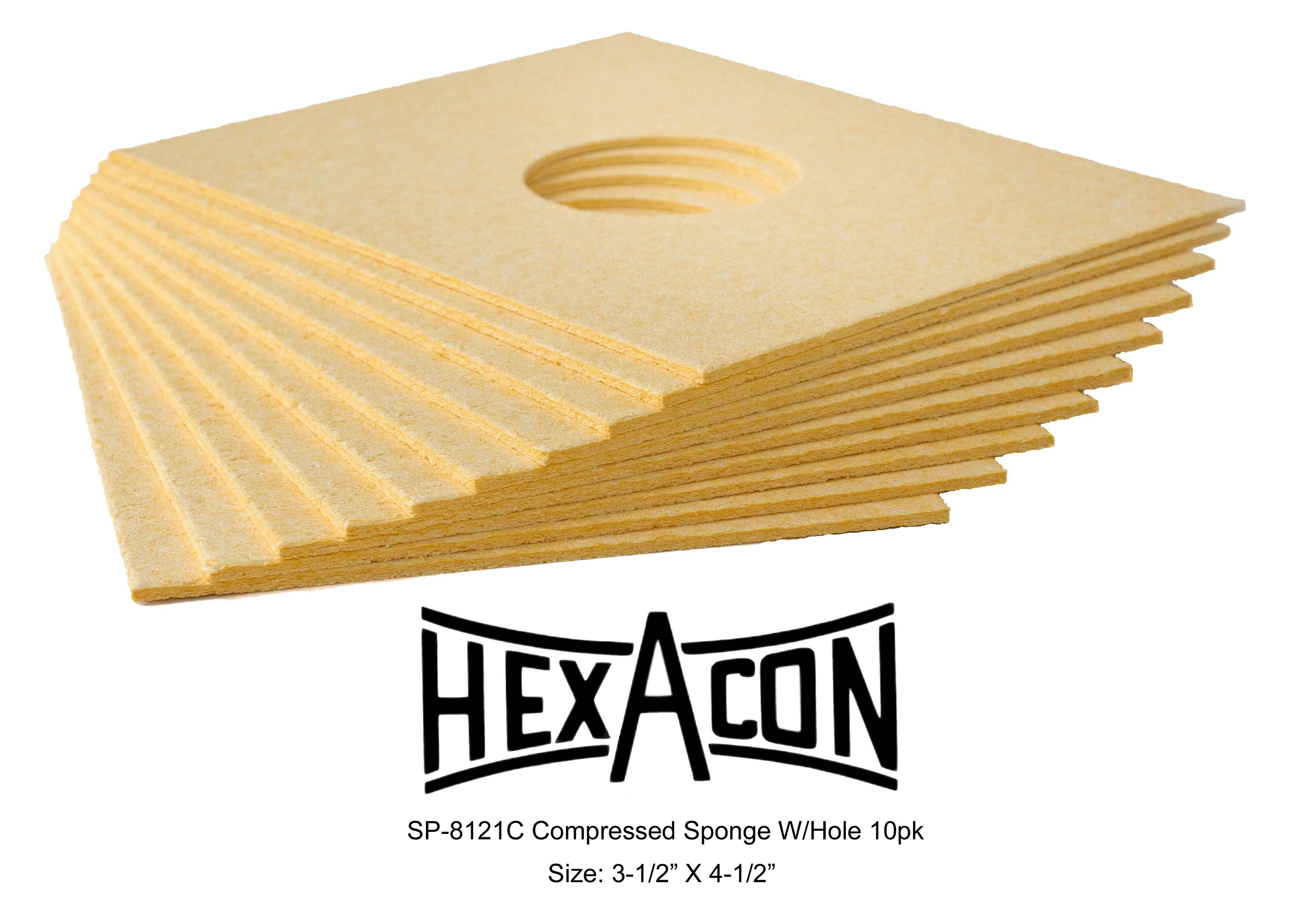 Hexacon Logo - Hexacon SP-8121C Soldering Sponge, Compressed w/Hole | Pack of 10