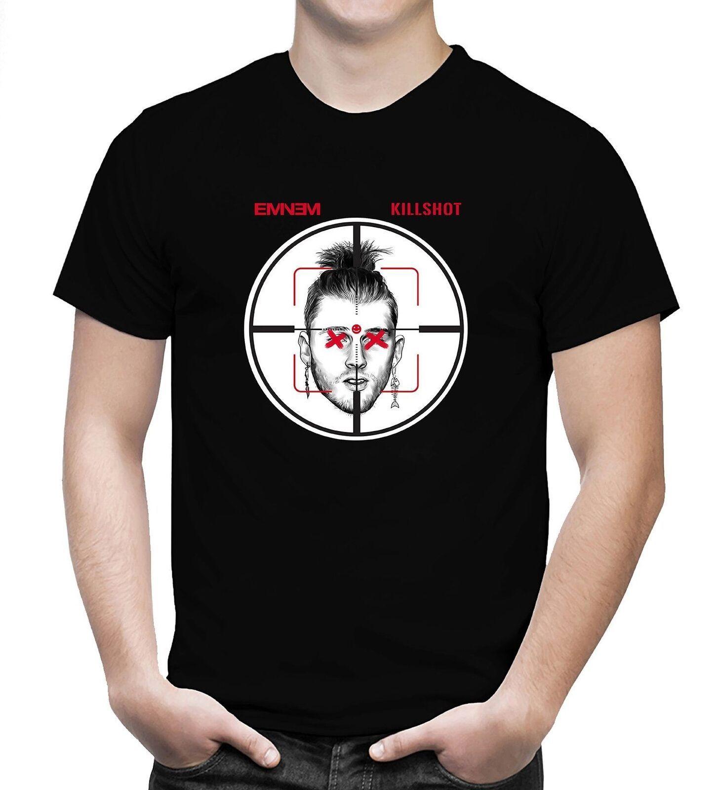Killshot Logo - Details about Eminem Killshot T Shirt Machine Gun Kelly MGK Diss Tee Rap  Hip Hop Men T-Shirt