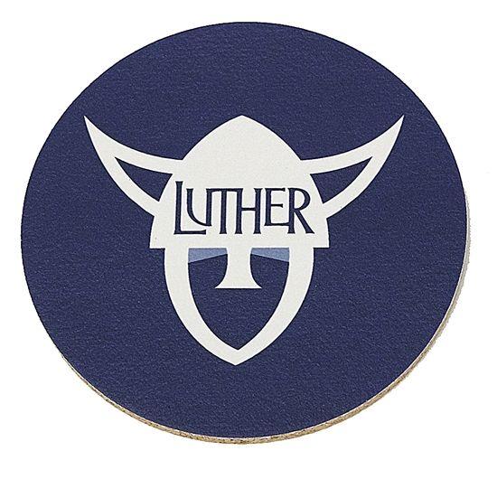 Luther Logo - Custom Leather Coaster with Luther Helmet logo #1801405